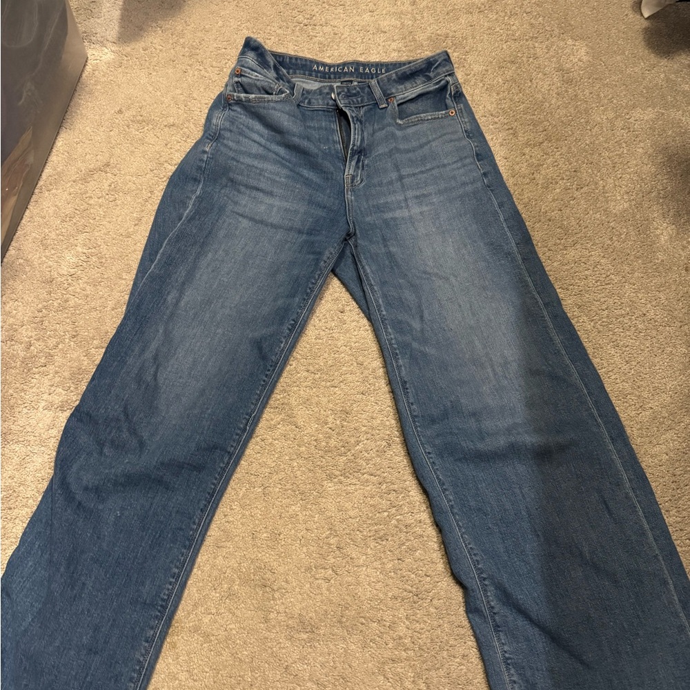 American Eagle Outfitters Super High Rise Baggy Wide Leg Women’s Blue Jeans